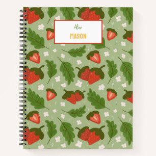 Fruit Basket Pattern Collection - Strawberries Notebook