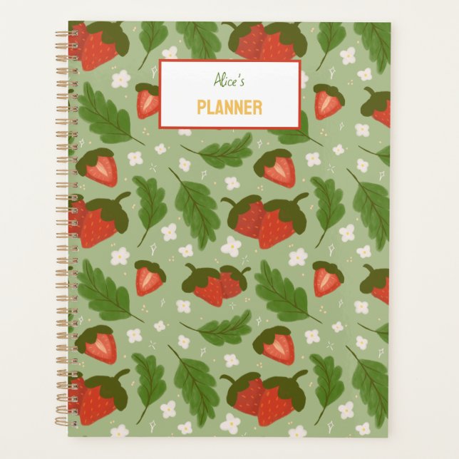 Fruit Basket Pattern Collection - Strawberries Planner (Front)