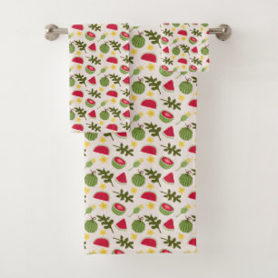 Fruit Basket Pattern Collection - Watermelon Bath Towel Set