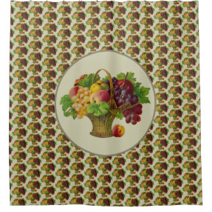 Fruit Basket Vintage Art  Shower Curtain