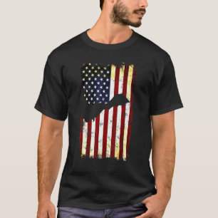 Fruit Bat Silhouette American Flag 4th Of July Meg T-Shirt
