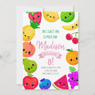 Fruit Birthday Invitation, Tutti Frutti Invitation