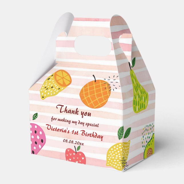 Fruit Birthday Party Great Fruit  Favour Box (Front Side)