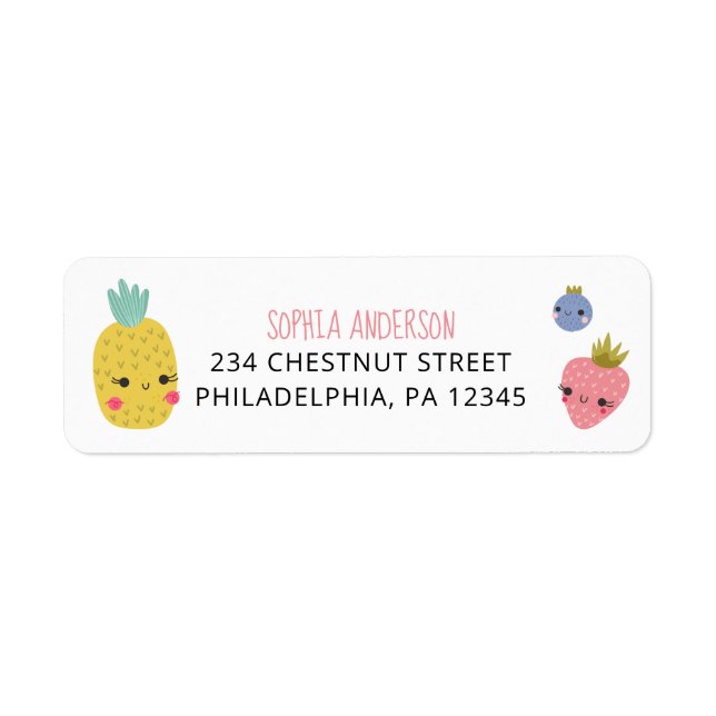 Fruit Birthday Party Return Address Label (Front)
