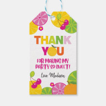 Fruit Birthday Thank You Favour Gift Tags