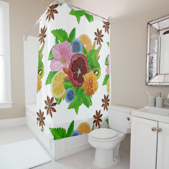 Fruit bouquet. shower curtain (In Situ)