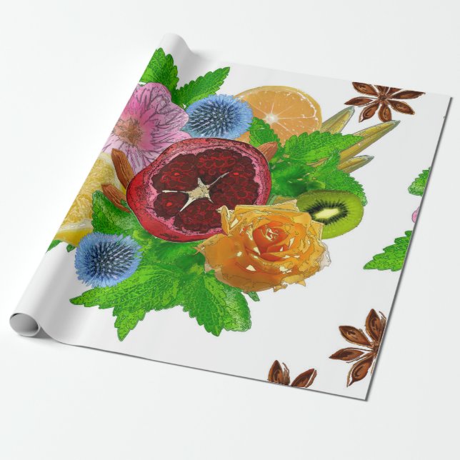 Fruit bouquet. wrapping paper (Unrolled)