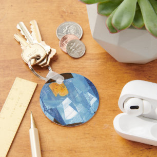 Fruit Bowl by Juan Gris, Vintage Cubism Still Life Key Ring