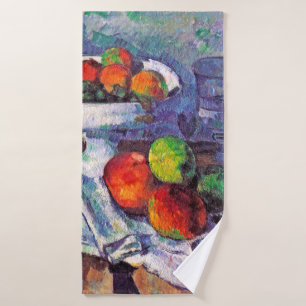 Fruit bowl, Glass and Apples, Cezanne Bath Towel