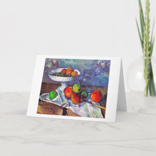 Fruit bowl, Glass and Apples, Cezanne Card
