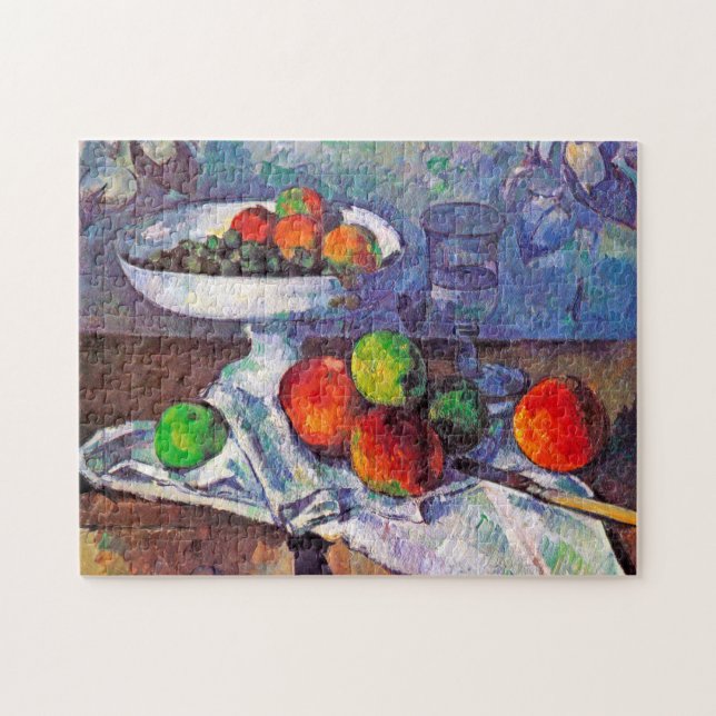 Fruit bowl, Glass and Apples, Cezanne Jigsaw Puzzle (Horizontal)