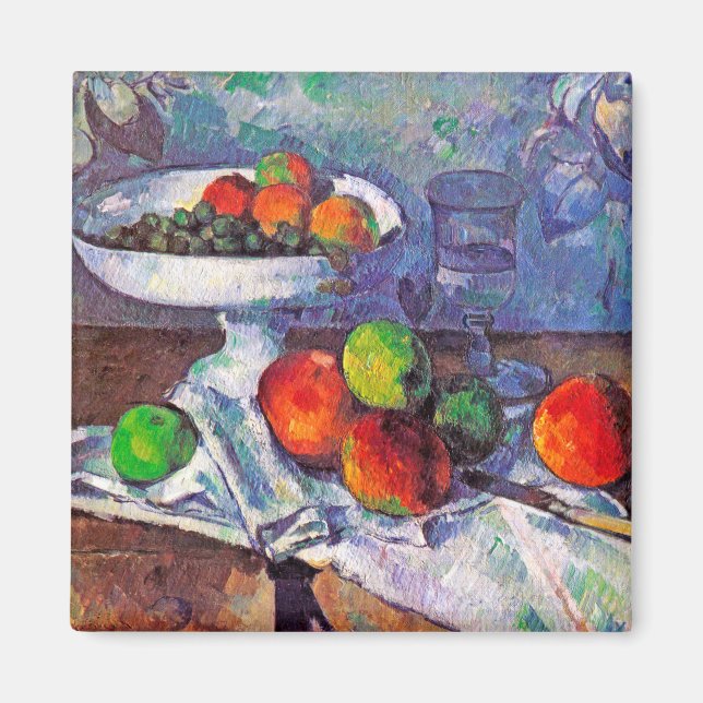 Fruit bowl, Glass and Apples, Cezanne Magnet (Front)