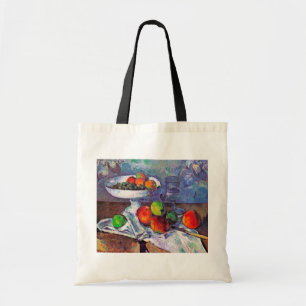 Fruit bowl, Glass and Apples, Cezanne Tote Bag