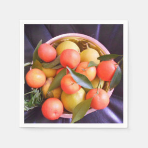 Fruit bowl oranges picture original napkin