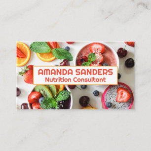 Fruit Bowls Top View   Nutrition Business Card