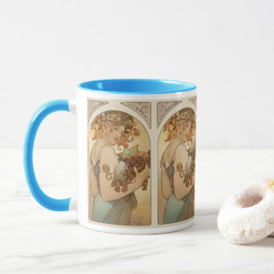 Fruit by Alphonse Mucha, Vintage Art Nouveau Mug