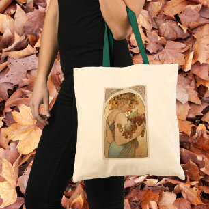 Fruit by Alphonse Mucha, Vintage Art Nouveau Tote Bag