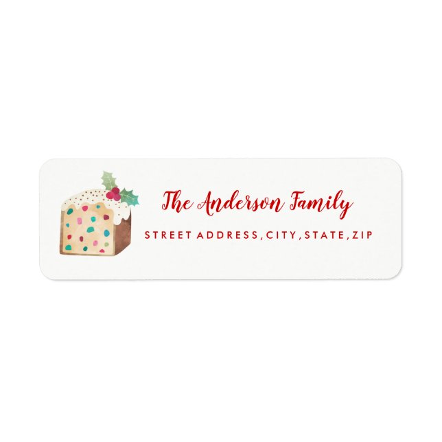 Fruit Cake Christmas Return Address Label (Front)