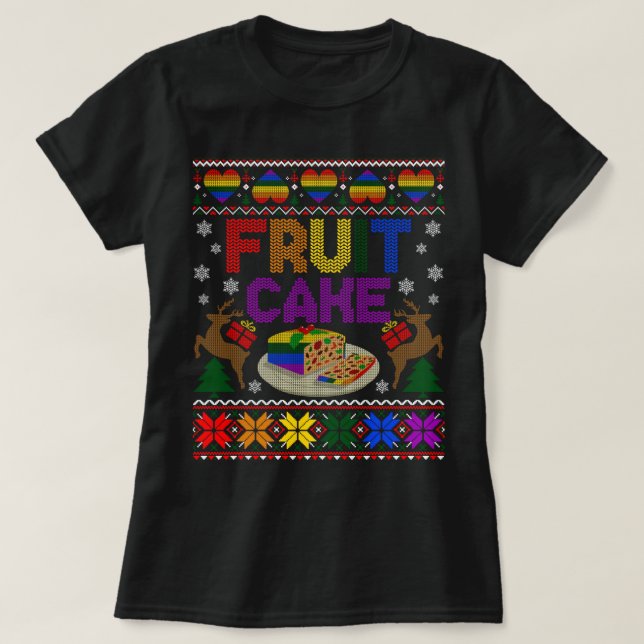 Fruit Cake Funny Gay Ugly Christmas Sweater LGBT S (Design Front)