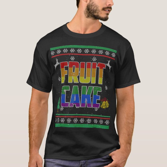 Fruit Cake LGBT Gay Pride Ugly Christmas Sweater (Front)