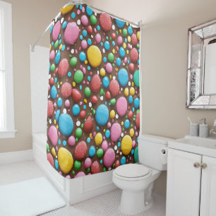 Fruit Candy Milk Chocolate Pattern Shower Curtain