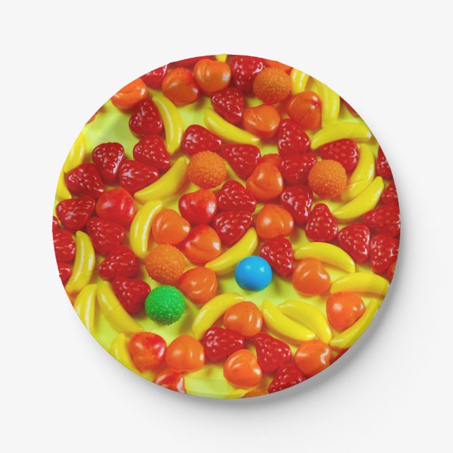 Fruit candy pattern paper plate (Front)