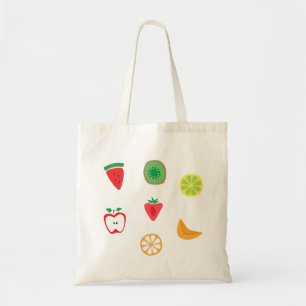 Fruit, cartoon fruit, cut fruit tote bag