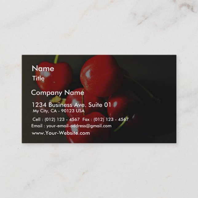 Fruit Cherries Cherry Business Card (Front)