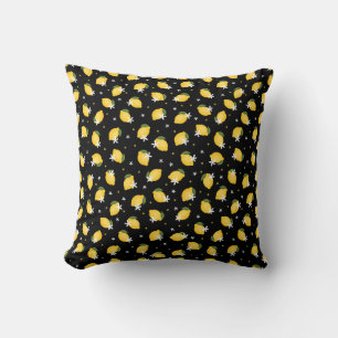 Fruit citrus lemon on black background cushion