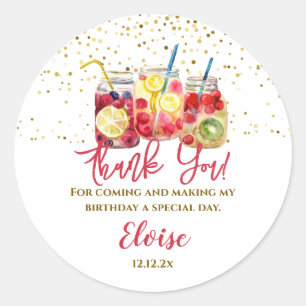 Fruit Cocktail Pool Party Thank You Classic Round Sticker