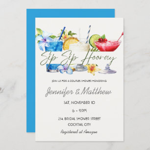 Fruit Cocktail Sip Sip Hooray Couples Shower Invitation