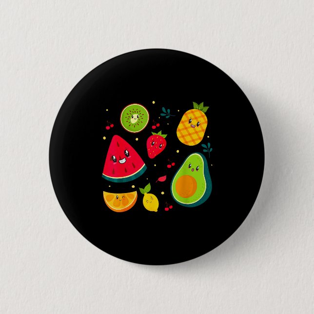 Fruit Costume Sweet Tea Fruit Salad Men Women Coup 6 Cm Round Badge (Front)