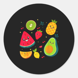 Fruit Costume Sweet Tea Fruit Salad Men Women Coup Classic Round Sticker
