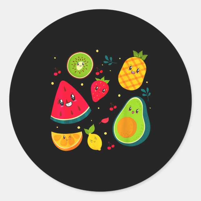 Fruit Costume Sweet Tea Fruit Salad Men Women Coup Classic Round Sticker (Front)