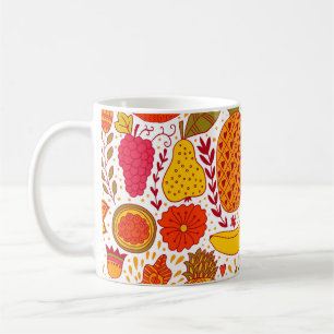 Fruit Doodles: Summer Vintage Pattern. Coffee Mug