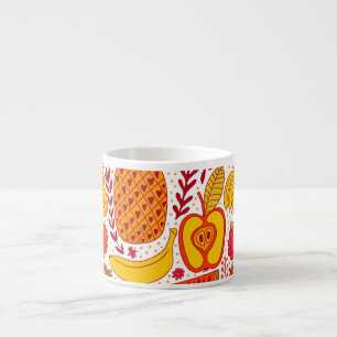 Fruit Doodles: Summer Vintage Pattern. Espresso Cup