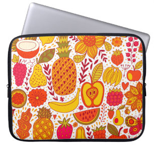 Fruit Doodles: Summer Vintage Pattern. Laptop Sleeve