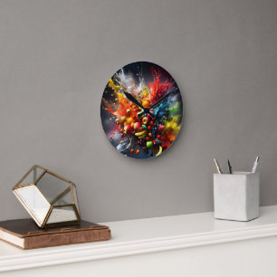 Fruit explosion round clock