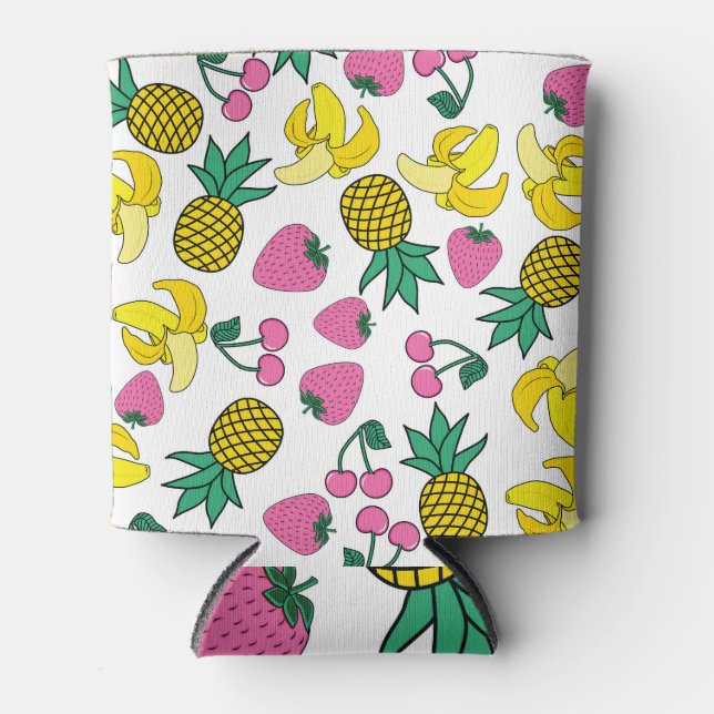 Fruit Fiesta: Bananas, Pineapples, Strawberries Can Cooler (Front)