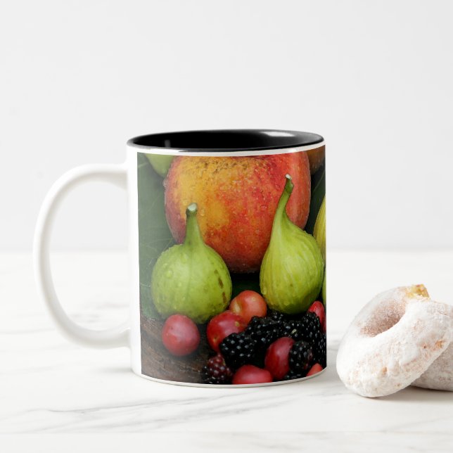 Fruit Figs Blackberries Peach Mug (With Donut)