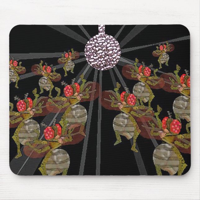 Fruit Flies Dancing Under The Disco Ball Mouse Mat (Front)