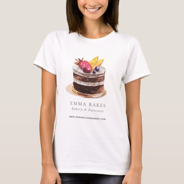 FRUIT FLORAL CAKE PATISSERIE CUPCAKE BAKERY CHEF T-Shirt (Front)