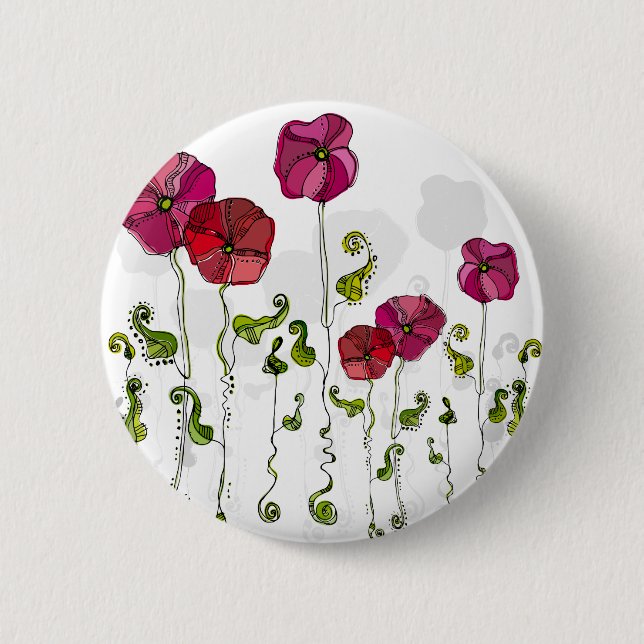 Fruit Flower Cool Cute Girly Retro Floral 6 Cm Round Badge (Front)