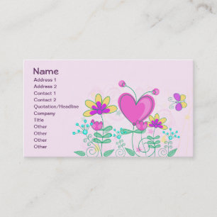 Fruit Flower Cool Cute Girly Retro Floral Business Card
