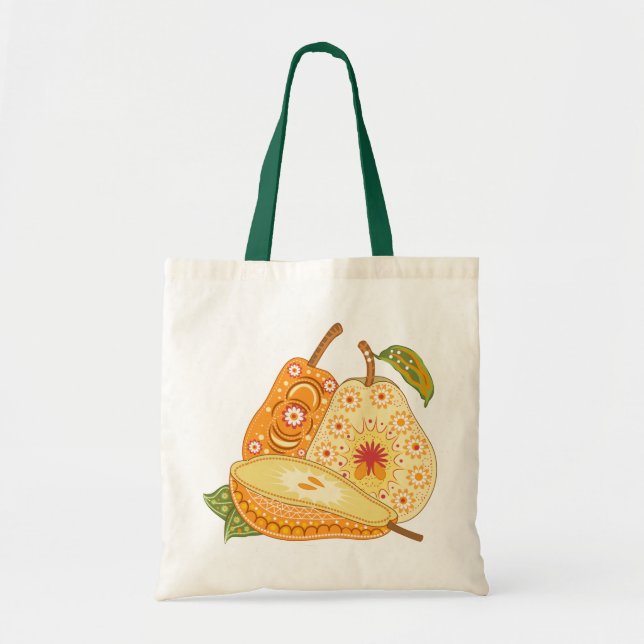Fruit Flower Cool Cute Girly Retro Floral Tote Bag (Front)