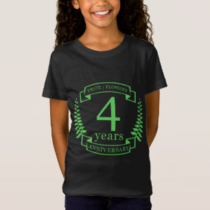 Fruit Flowers 4 Years Wedding Anniversary T-Shirt