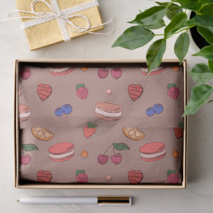 Fruit & French Macaron Pattern Tissue Paper