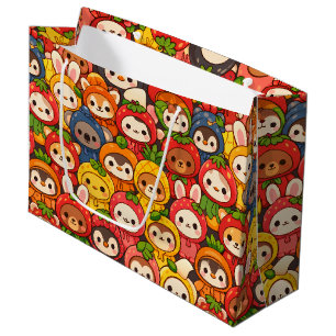 Fruit Friends Parade Cute Animal Chibi Large Gift Bag