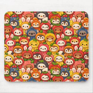 Fruit Friends Parade Cute Animal Chibi Mouse Mat