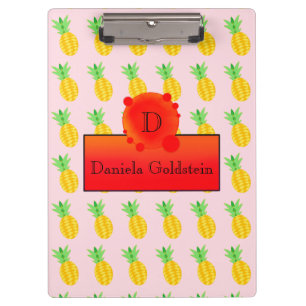 Fruit Fun Pineapple Sun Soothing Monogram Clipboard